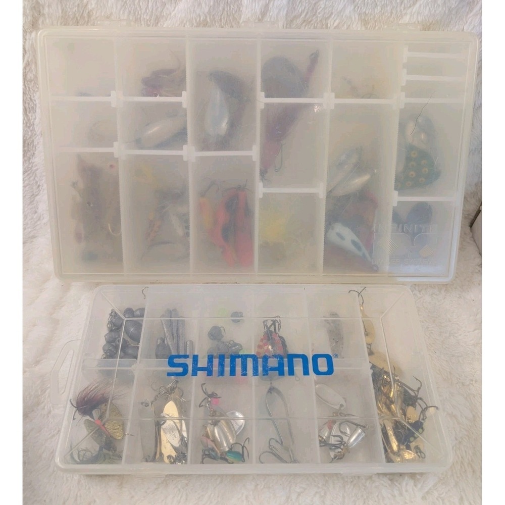 Large Vintage Fishing Tackle Lot Spinners Spoons Jigs Soft Baits Sinkers Tackle